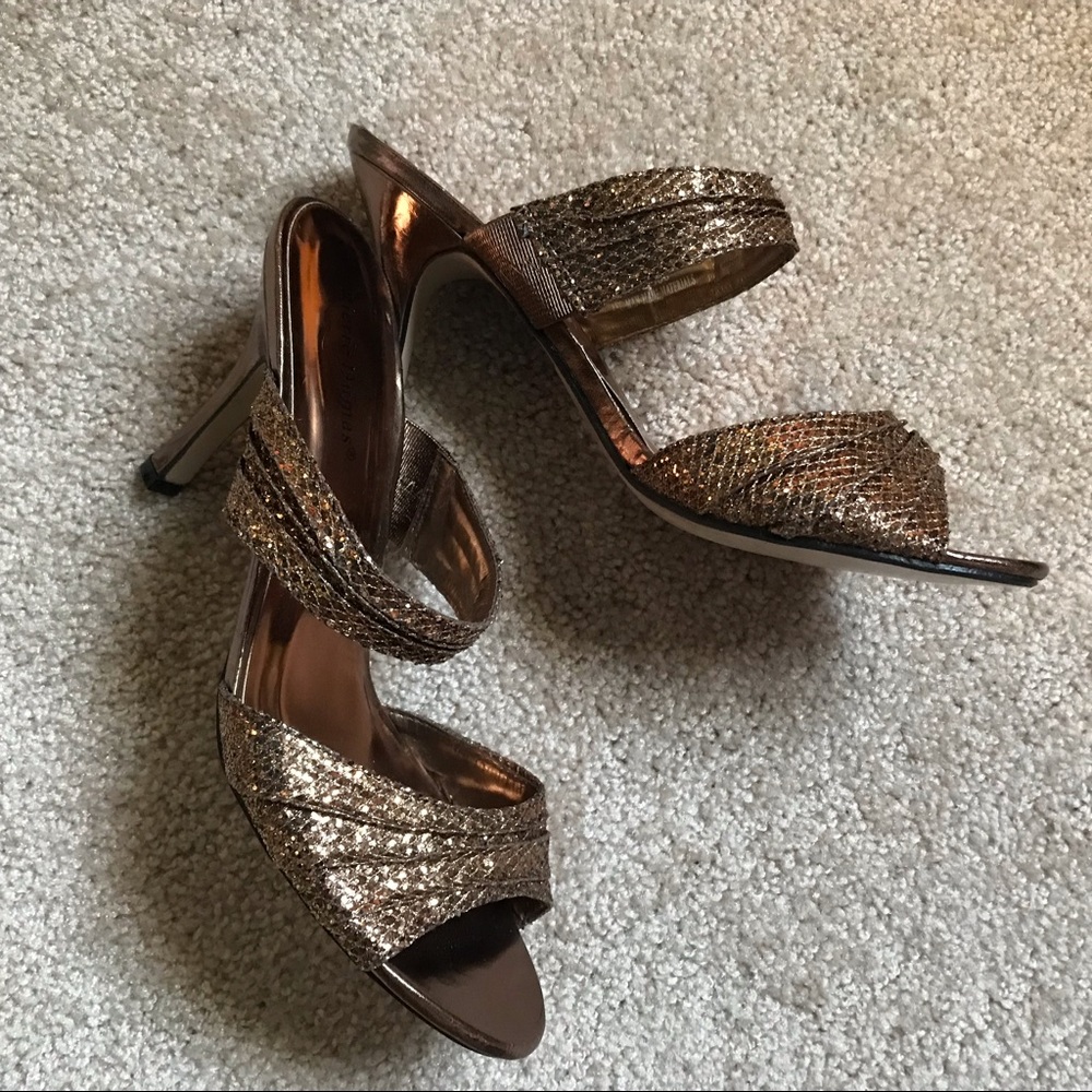 Bronze Glittery Mules